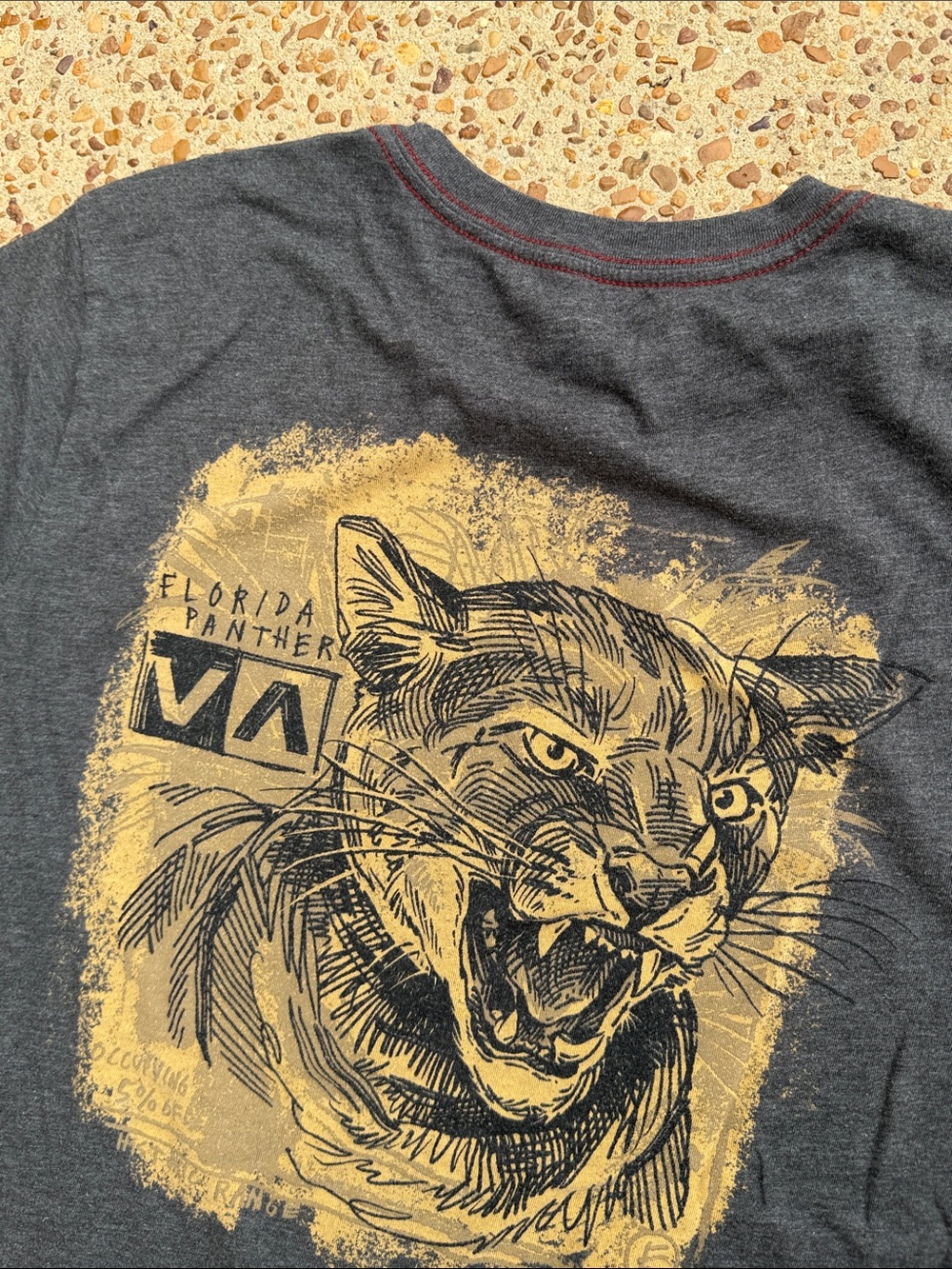2 RVCA Short Sleeve Tshirts in Charcoal and White ~ Large ~ Florida Panthers - Picture 8 of 16